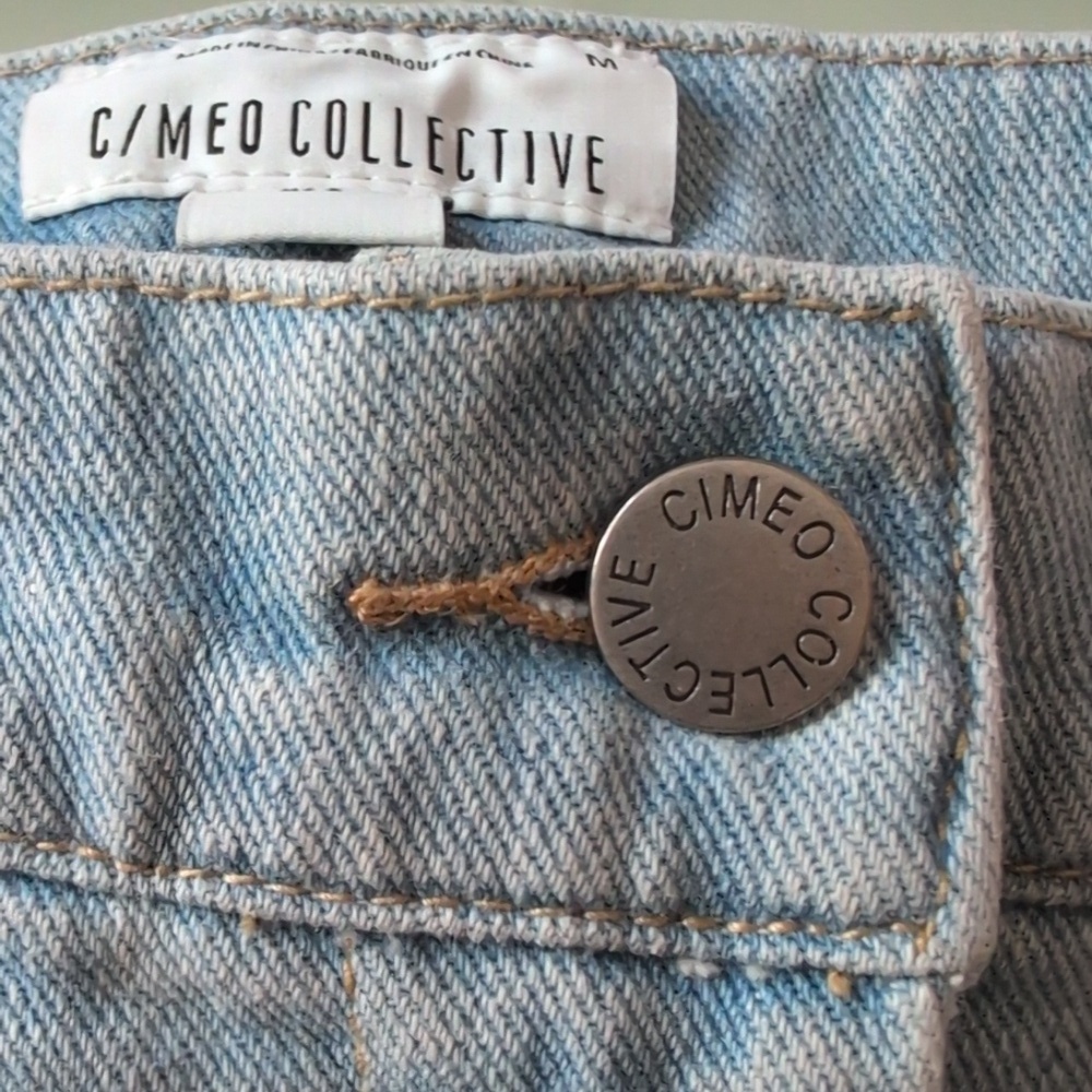 C/Meo Collective Women's High-waisted Light Blue Denim Utility Barrel Jeans - Picture 9 of 10